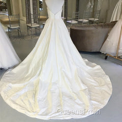 Strapless Sweetheart Chapel Train Taffeta Wedding Dress Ball Gowns