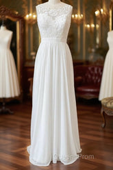 Straps Lace A-line Boho Wedding Dress