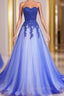 Sweetheart A-Line Lace Tulle Long Evening Prom Dress, Formal Dress