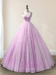Sweetheart A-Line Tulle Long Evening Prom Dress Sleeveless Quinceanera Dress