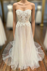 Sweetheart Appliques A-Line Long Wedding Dress