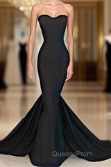 Sweetheart Black Trumpet New Arrival Evening Dress Hottest Elegant Court Train Party Dress