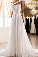 Sweetheart Chiffon Handmade Flower Wedding Dress