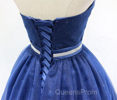 Sweetheart Neck Short Blue Evening Prom Dress, Short Blue Formal Homecoming Graduation Dress