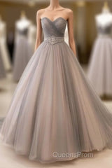 Sweetheart Tulle Long Evening Prom Gown, Tulle Wedding Dress