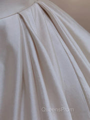 Timeless Ball Gown Strapless Satin White Wedding Dress Brides Dress