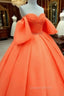 Tulle Ball Gown Puffy Sleeve Dress