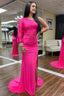 Two Pieces One Shoulder Mermaid Prom Dress with Slit