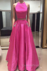 Two Pieces Evening Prom Dress,Simple Evening Prom Dress,Party Dress