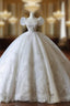 Unique Ball Gown Square Neckline Sequin Short Sleeves Wedding Dress Brides Dress