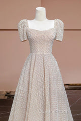 Unique Ball Gown Strapless Short Sleeves Long Wedding Dress