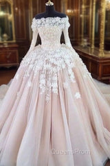 Unique Champagne Lace Tulle Long Wedding Dress, Bridal Dress