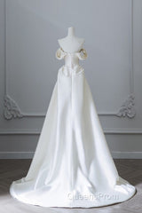 Unique Mermaid Strapless Long Wedding Dress With Short Sleeves Brides Dress