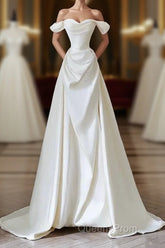 Unique Mermaid Strapless Long Wedding Dress With Short Sleeves Brides Dress