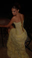 Unique Mermaid Sweetheart Yellow Lace Slit Classy Prom Dress Long Party Dress 21St Birthday Outfits Graduation Dress