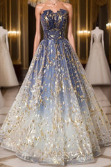 Unique tulle lace long Evening Prom Dress tulle formal Dress