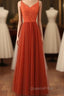 V-Neck Sienna Lace Top Bridesmaid Dress
