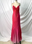 Vibrant Mermaid Thin Strap V-Neck Beaded Chiffon Long Classy Prom Dress