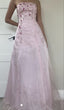 Vintage A Line Strapless Pink Long Classy Prom Dress Party Classy Evening Dress
