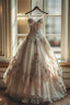Vintage A-Line Sweetheart Neck Tulle Lace Long Evening Prom Dress Applique Sweet Flower Evening Dress