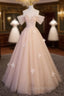 Vintage Ball Gown Off The Shoulder Tulle Long Evening Prom Dress Formal Dress