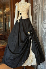 Vintage Ball Gown Sleeveless Long Black Evening Dress Evening Prom Dress