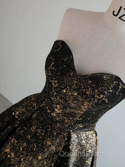 Vintage Ball Gown Sweetheart Sleeveless Long Evening Prom Gown Fairy Black Evening Prom Dress