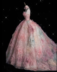 Vintage Fashion Ball Gown Strapless Pink Floral Floor Length Evening Dress Evening Prom Dress