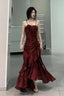 Vintage Long Prom Dress Luxury Slim Mermaid Spaghetti Strap Floral Dress Elegant Casual Evening Party Dress