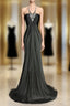 Vintage Mermaid Halter Gray Long Evening Prom Gown Fairy Evening Prom Dress