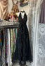 Vintage Mermaid Halter Sleeveless Long Black Lace Classy Evening Dress Classy Prom Dress