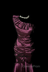 Vintage Mermaid One Shoulder Sleeveless Long Evening Prom Gown Fairy Evening Prom Dress