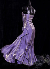 Vintage Mermaid Spaghetti Straps Long Lilac Evening Prom Dress Birthday Outfits