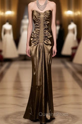 Vintage Mermaid Sweetheart Brown Long Evening Prom Gown Fairy Evening Prom Dress