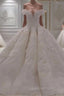 Vintage Off The Shoulder Ball Gowns Couture Wedding Dress Lace Appliques