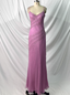 Vintage Pink Mermaid V-Neck Beaded Chiffon Long Classy Prom Dress