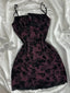 Vintage Purple Black Lace Strap Mini Homecoming Dress