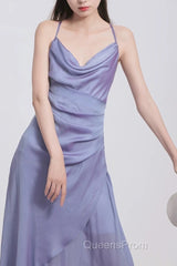 Vintage Sheath Halter Lilac Ankle Length Evening Prom Dress Birthday Outfits