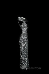 Vintage Sheath Off The Shoulder Silver Gray Sleeveless Long Evening Prom Gown Fairy Evening Prom Dress