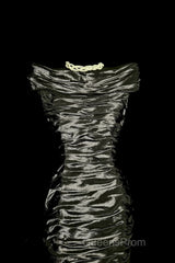 Vintage Sheath Off The Shoulder Silver Gray Sleeveless Long Evening Prom Gown Fairy Evening Prom Dress