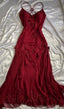 Vintage Sheath Spaghetti Straps Burgundy Long Classy Prom Dress Classy Evening Dress With Beads