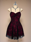 Vintage Spaghetti Straps V Neck A Line Short Graduation Homecoming Dress 20Th Birthday Outfits