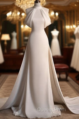 Weitese Dress Evening Prom Dress Stores Gorgeous Halter Mermaid Long Evening Prom Dress Light Wedding Dress With Train Party Dress Formal WomenS Dress