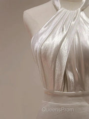 Weitese Formal WomenS Dress White Halter Light Wedding Dress Bride Dress Fishtail Evening Dress Evening Prom Dress Stores