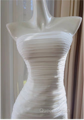 White Bodycon Dress Strapless Chiffon Long Evening Prom Dress Simple Evening Dress