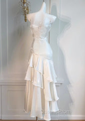 White Enchanted Evening Prom Dress For Party&Birthday&Graduation-Ruffled Layered Fairytale Evening Dress