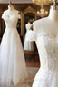 White Lace Off Shoulder Long Evening Prom Dress White Lace Evening Dress
