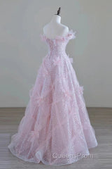 Women High Feeling Pink Fairy Evening Prom Dress Long Party Dress