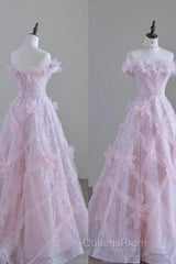 Women High Feeling Pink Fairy Evening Prom Dress Long Party Dress