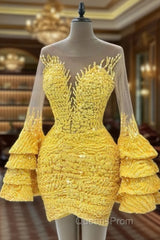 Yellow Homecoming Dress , Vintage Party Dress